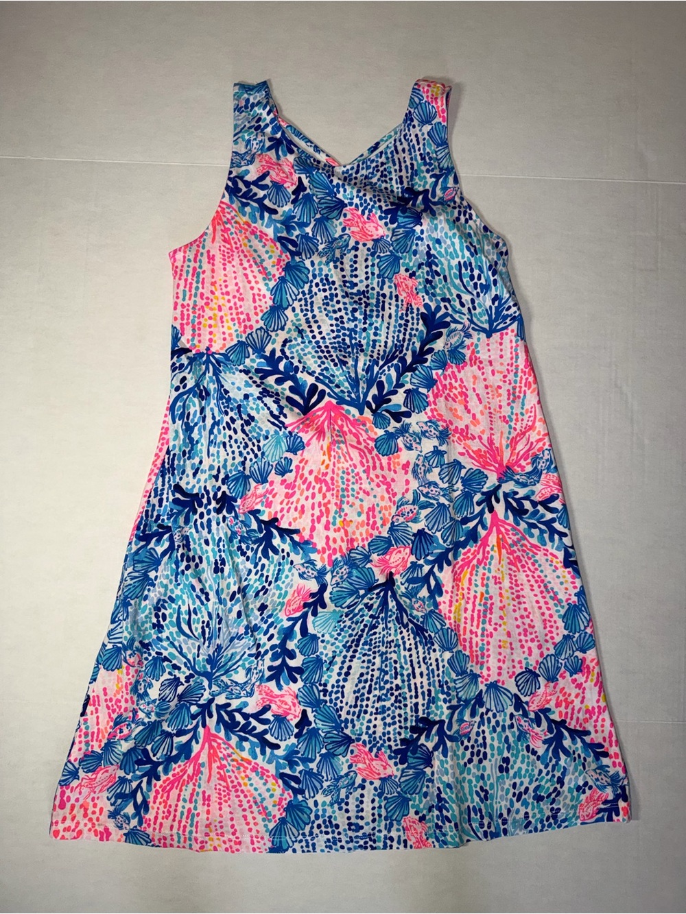Lilly Pulitzer Blue, Pink & Seafoam Shell-Print Tank Dress